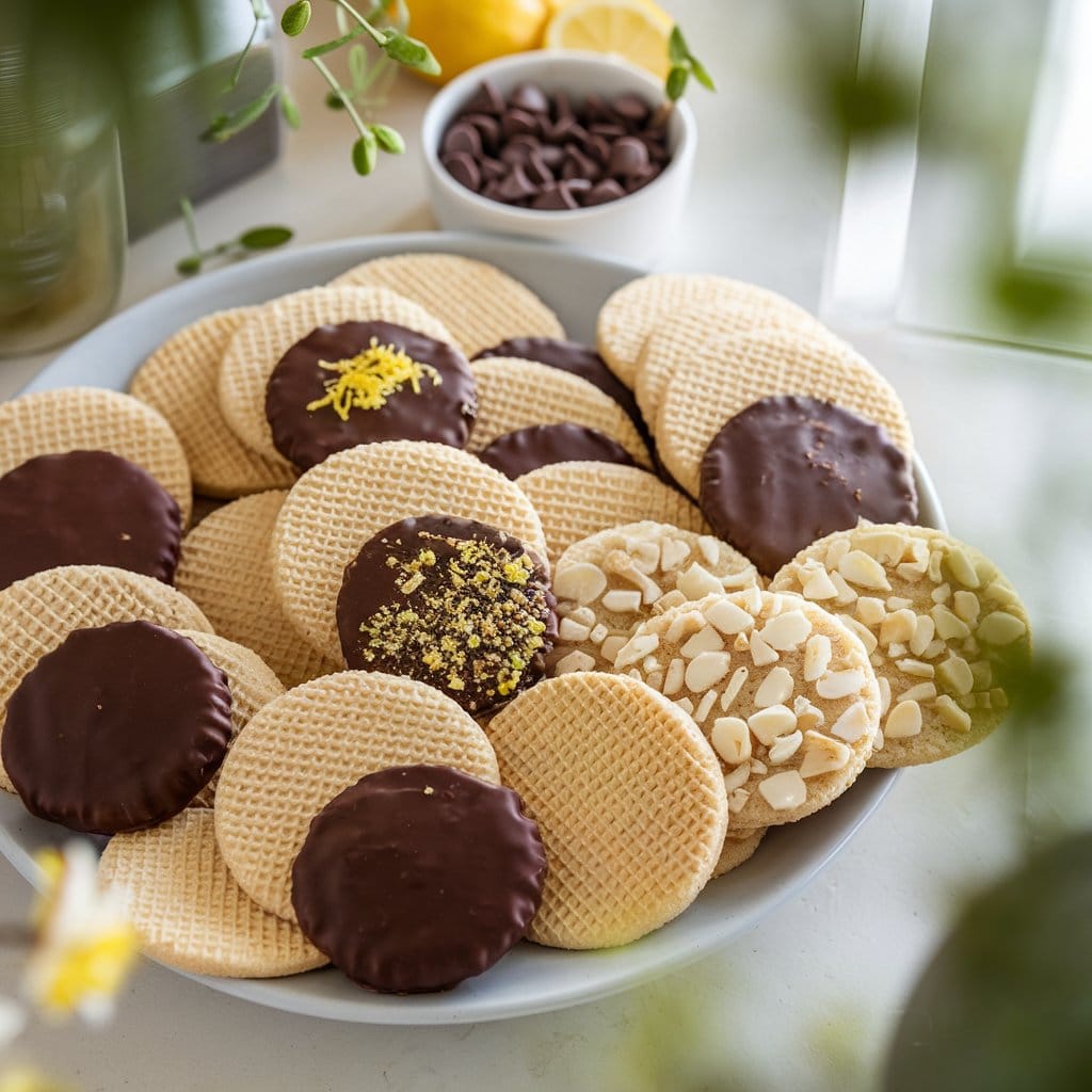 Glass jar filled with homemade vanilla wafer 