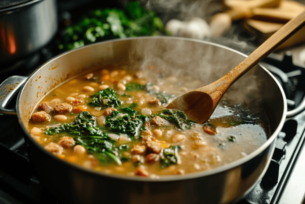 Simmering Swamp Soup: A Comforting One-Pot Meal in Progress