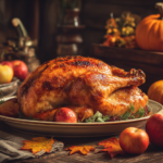 Thanksgiving aesthetic with rustic décor and holiday feast