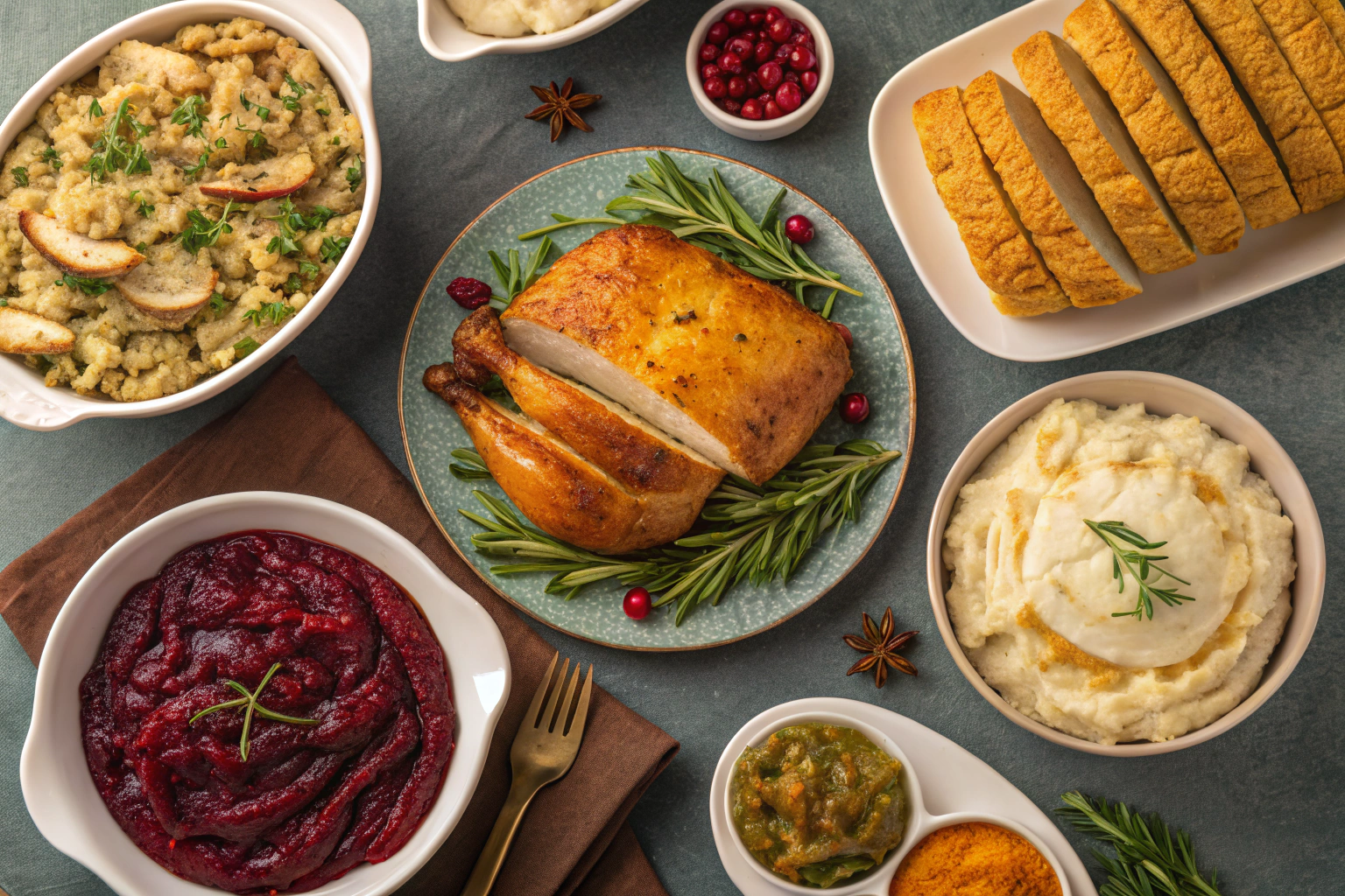 Dry-Brined Roast Turkey with crispy golden skin and thyme