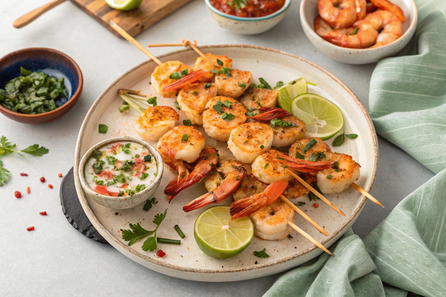 Garlic Butter Shrimp seared golden and coated in sauce
