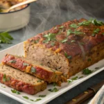 Best Meatloaf Recipe Ever with shiny smoky glaze and caramelized crust