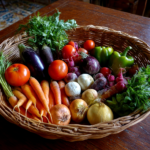 Backyard vegetable garden with easy-to-grow plants