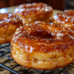 Cinnamon sugar donut muffins coated with cinnamon sugar on a cooling rack