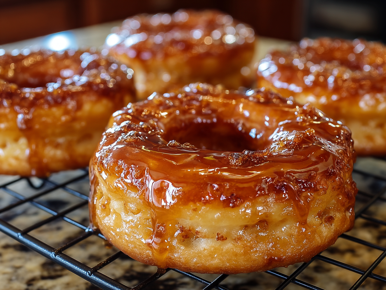 Cinnamon sugar donut muffins coated with cinnamon sugar on a cooling rack