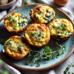 Mini egg casserole muffins with cheese and vegetables