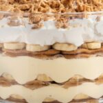 Nutter Butter Trifle with creamy peanut butter layers and cookie topping