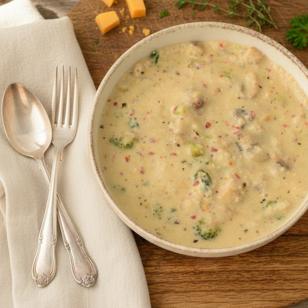 Rich mushroom gravy recipe with sautéed mushrooms in a ceramic bowl