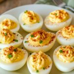 Perfectly Creamy Deviled Eggs on Serving Platter