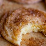 Snickerdoodle Cookies with cinnamon sugar coating on a ceramic plate