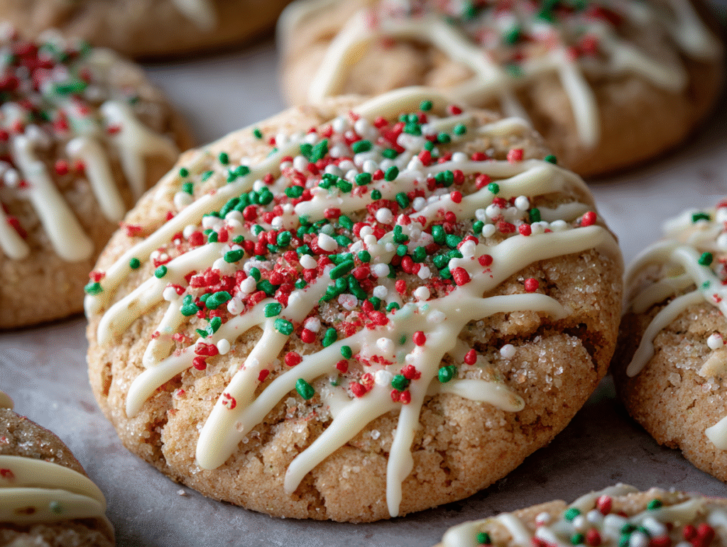 Soft maple brown sugar Christmas cookies on a ceramic plate