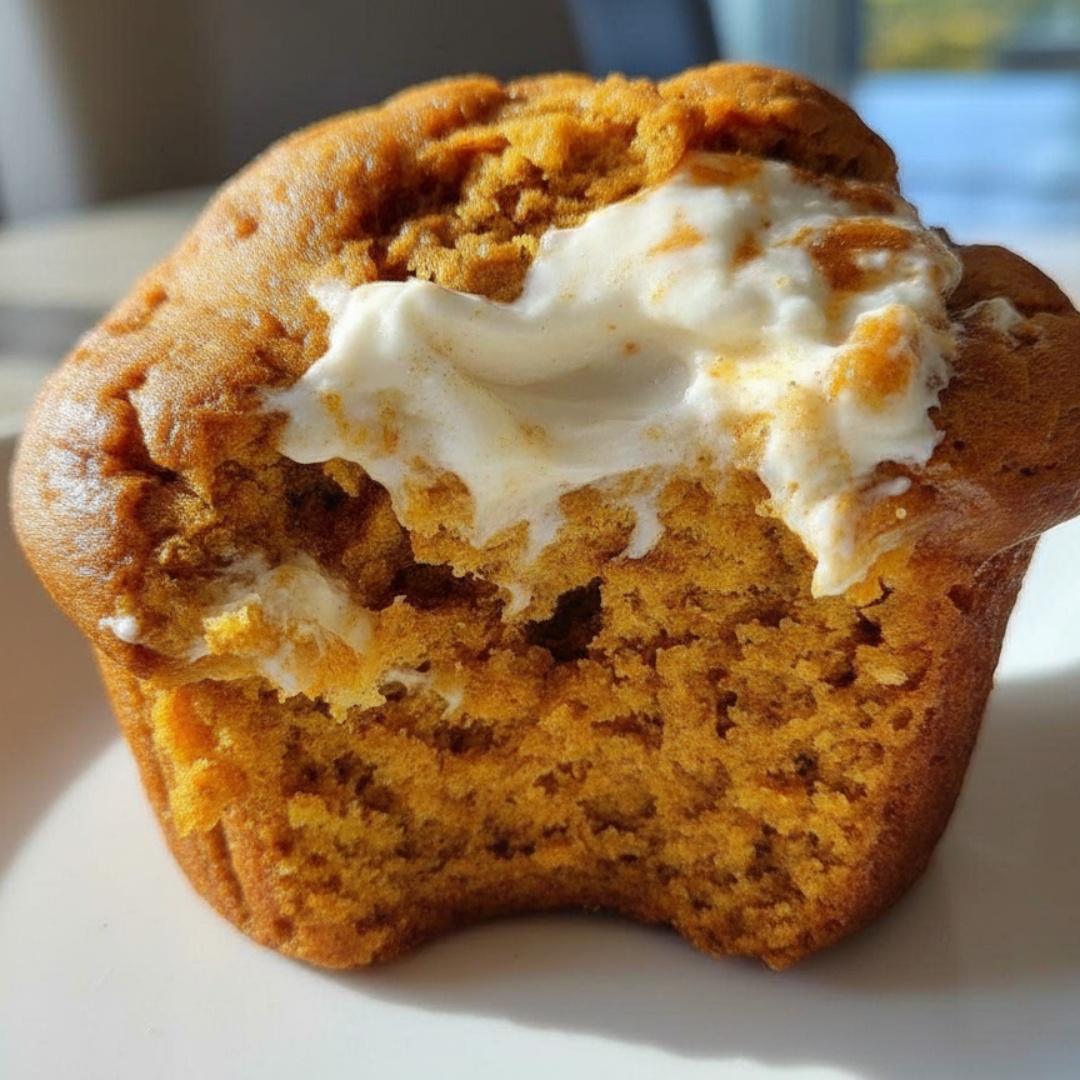 Starbucks pumpkin cream cheese muffins with creamy center