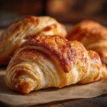 Apple pie crescent rolls with cinnamon sugar, pecans, and green apple slices