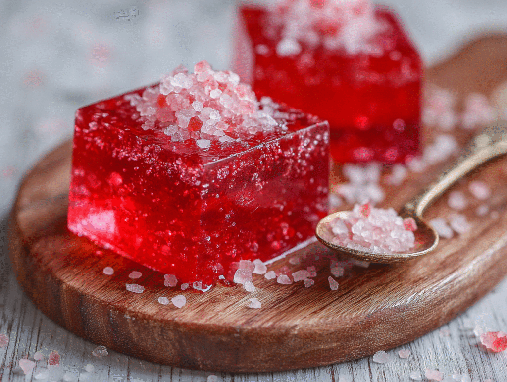 Bariatric Jello Recipe Pink Salt in pale pink gelatin cubes