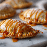 Golden caramel apple empanadas with flaky crust
