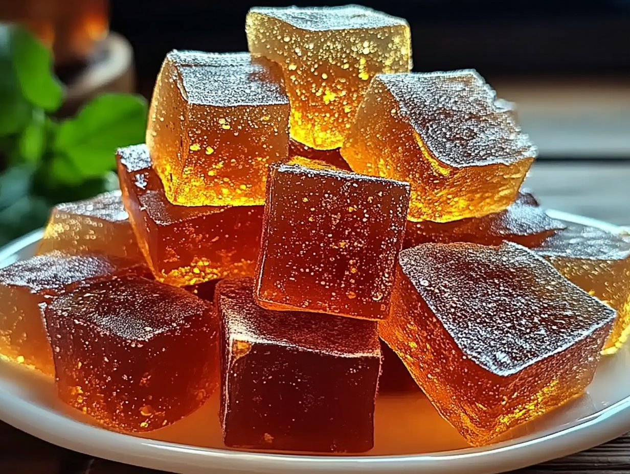Fire-Kissed Cinnamon Glass Candy with glossy red shards