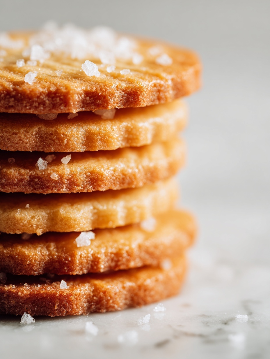 French salted butter cookies on white marble