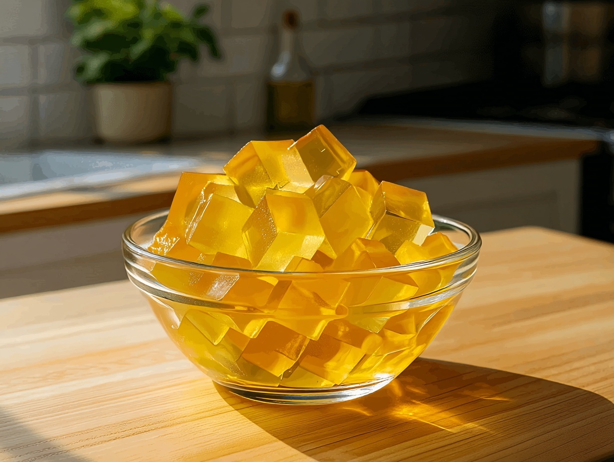 Gelatin trick recipe for weight loss served warm in a glass cup