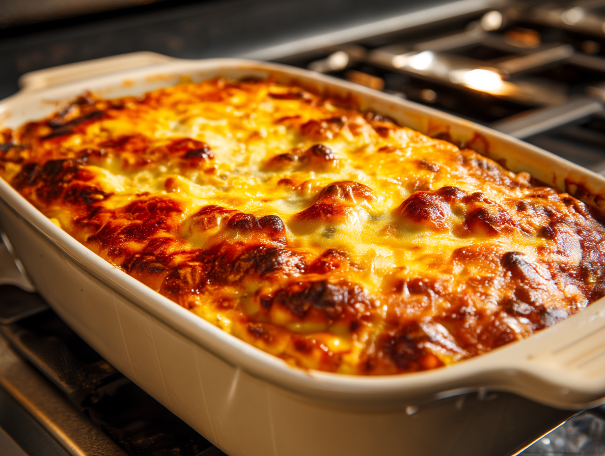 cheesy leftover ham potato casserole baked golden