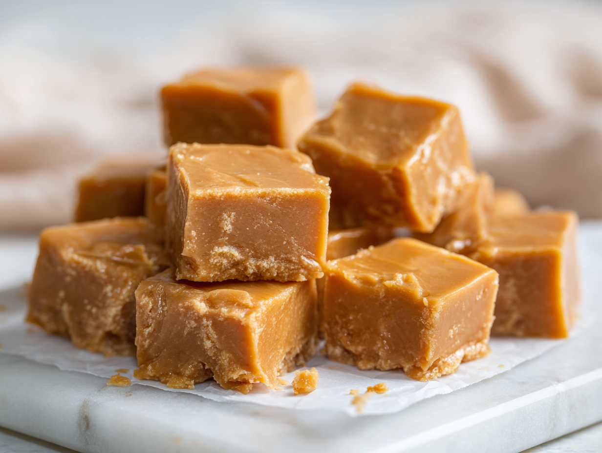 Low carb cream cheese peanut butter fudge sliced into squares