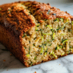 Moist snickerdoodle zucchini bread with cinnamon swirl