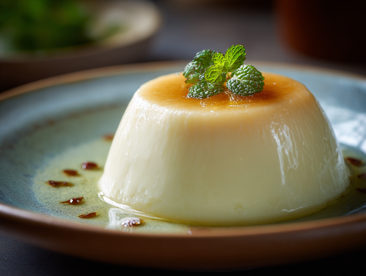Silky Thai coconut custard made with coconut milk and eggs