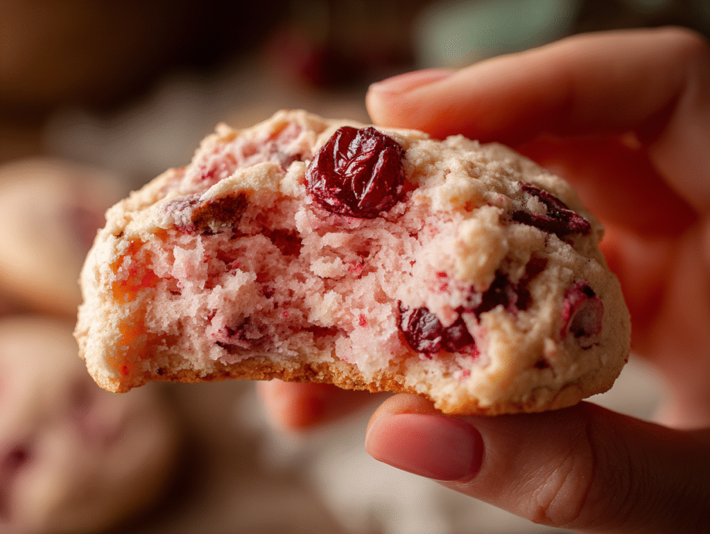 old-fashioned maraschino cherry cookies thick and soft with visible cherry pieces