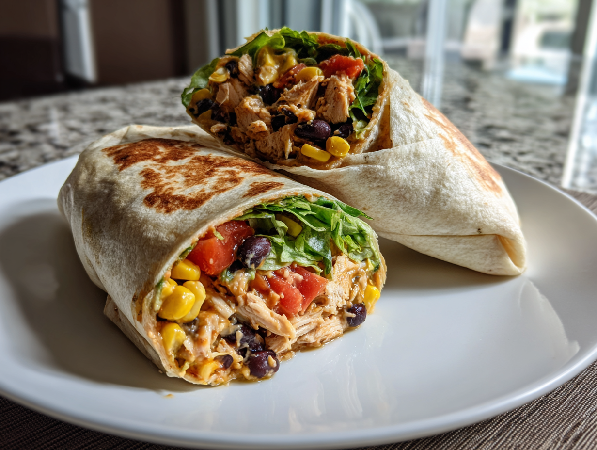 Daniel Fast hearty breakfast burrito with beans and vegetables