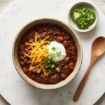 easy crockpot chili recipe with beans in a bowl