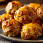 Iowa party bites made with sausage and cheddar cheese