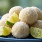 Margarita balls coated in sugar with fresh lime zest