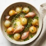 Onion boil recipe with whole tender onions simmered in savory broth