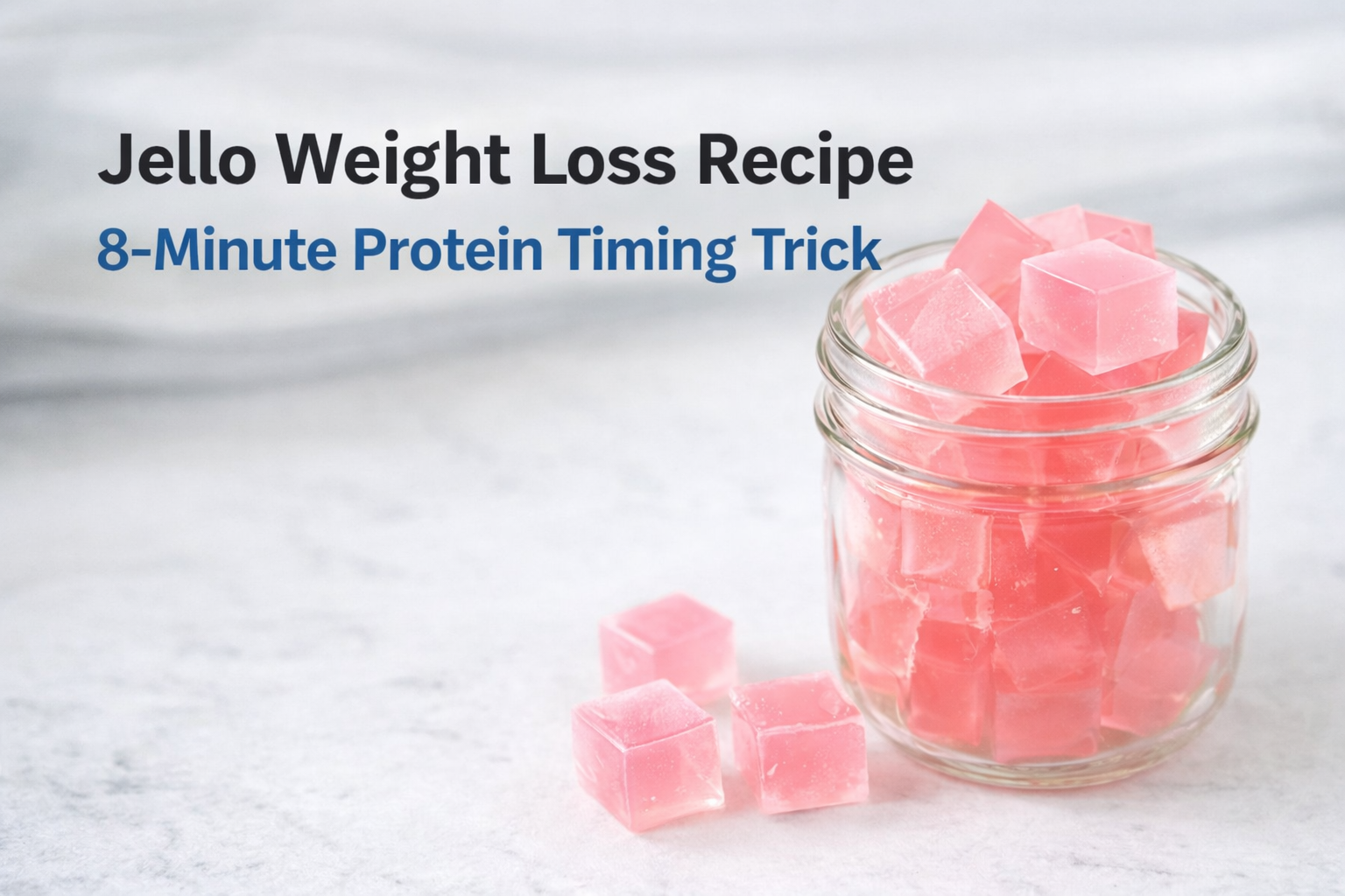 jello weight loss recipe pink protein gelatin cubes in glass jar