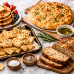 sourdough discard recipes pancakes crackers focaccia banana bread collage