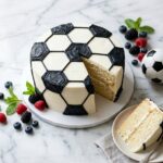 Vanilla cake soccer ball pattern