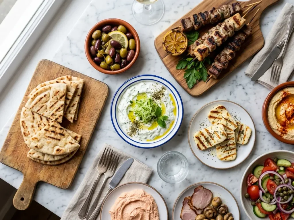 Talatouri served as part of a Cypriot meze platter